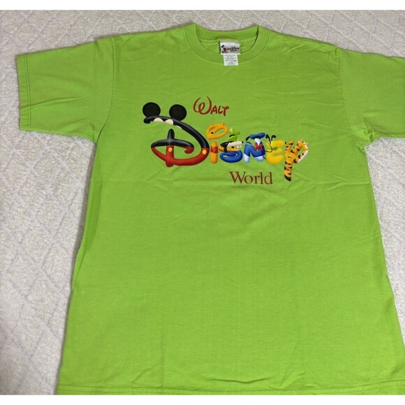 Vintage 90s Walt Disney World Mickey Tigger Goofy Winnie Pooh USA Made Tee Large - Picture 2 of 12